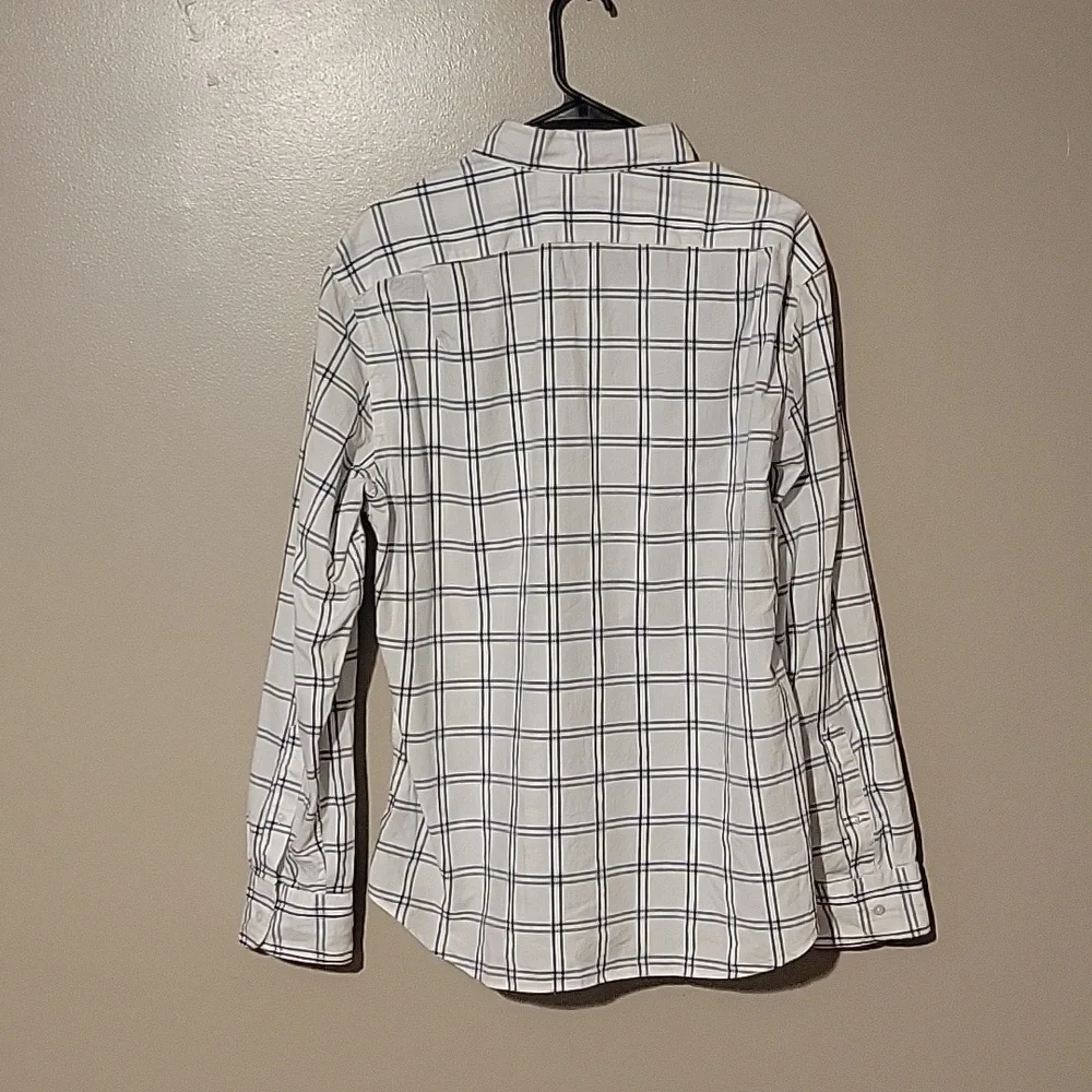 J.‎ Crew Button Down Longsleeve Plaid Shirt White Mens Size Large